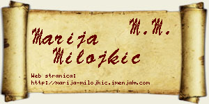 Marija Milojkić vizit kartica